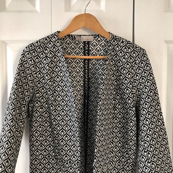 Roz & Ali Geometric Print Open Front Career Jacket - Picture 7 of 8